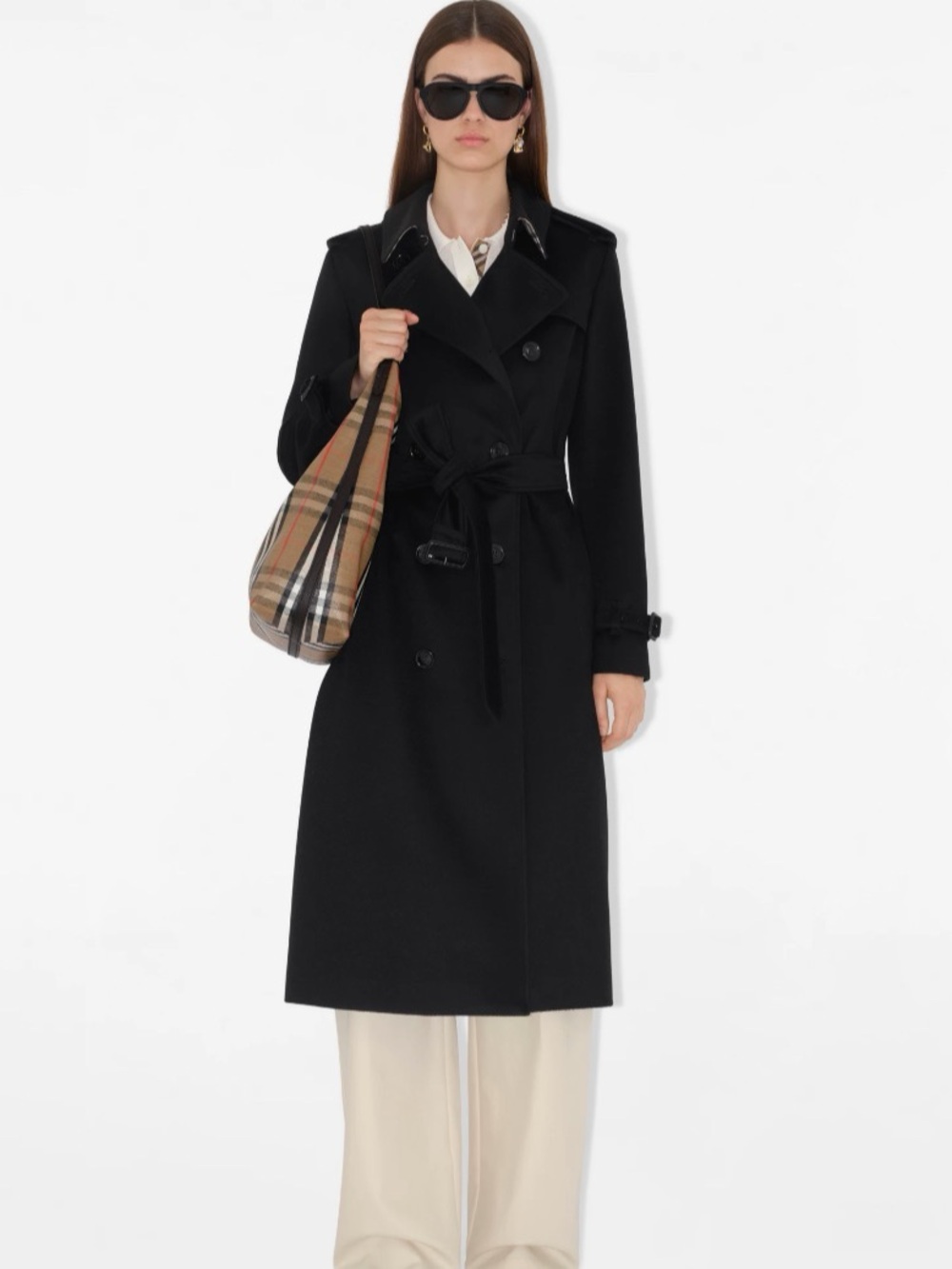 Burberry Kensington 100% Cashmere Trench Coat Grey - UK4 / US 2